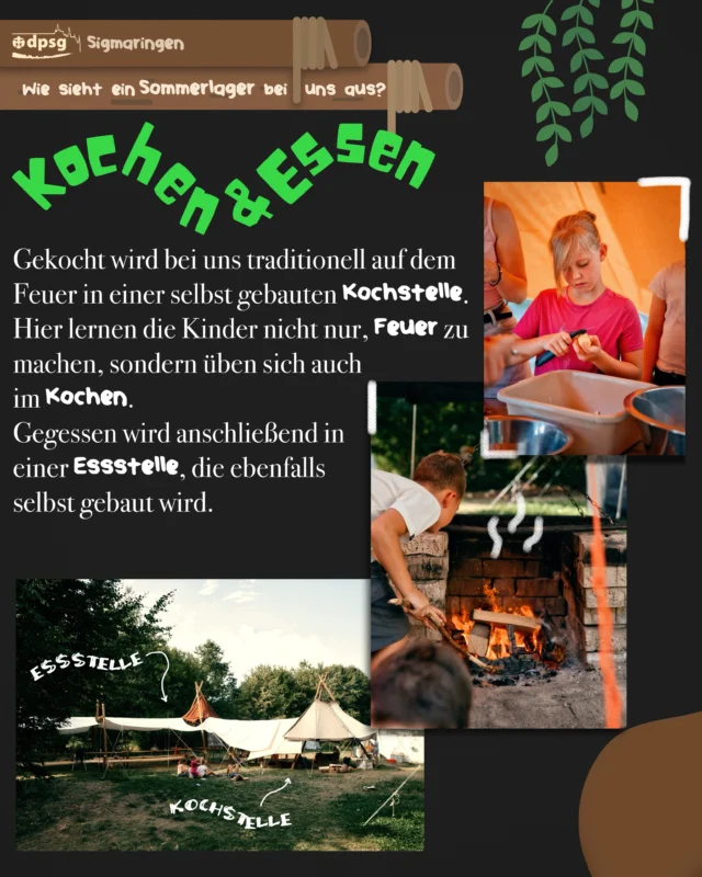 🌿 Wie sieht so ein Sommerlager bei uns aus? 
In dieser kleinen Reihe an Posts stellen wir dir unsere Konzepte, Lagerbauten und Traditionen vor, die auf einem (Sommer-)Lager bei uns gelebt werden 🏕️
Bist du interessiert, auch mal auf einem Lager dabei zu sein? Oder denkst du, das wäre mal etwas für dein Kind? Dann schreib uns doch einfach eine DM per Insta oder komm zu unseren wöchentlichen Gruppenstunden vorbei. 
Diese finden jeden Freitag von 17:30 - 19:00 Uhr statt. Mehr Infos findest du auf unserer Website unter https://dpsg-sigmaringen.de (Link in der Bio)
Wir freuen uns auf dich! 😇
Gut Pfad - die Leiterrunde 🌱